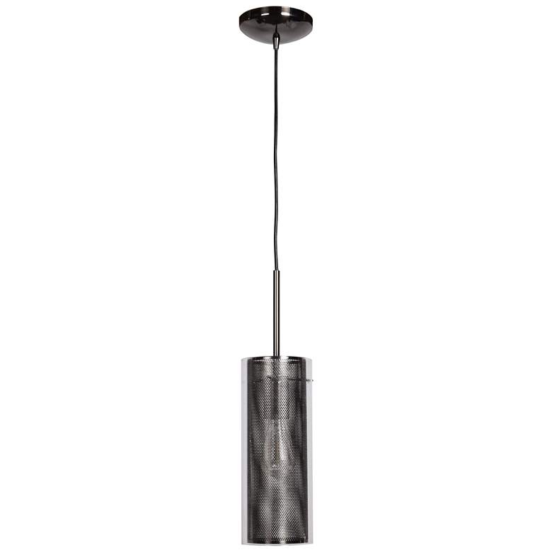 Multis 5"W Black Polished Nickel and Glass LED Mini Pendant