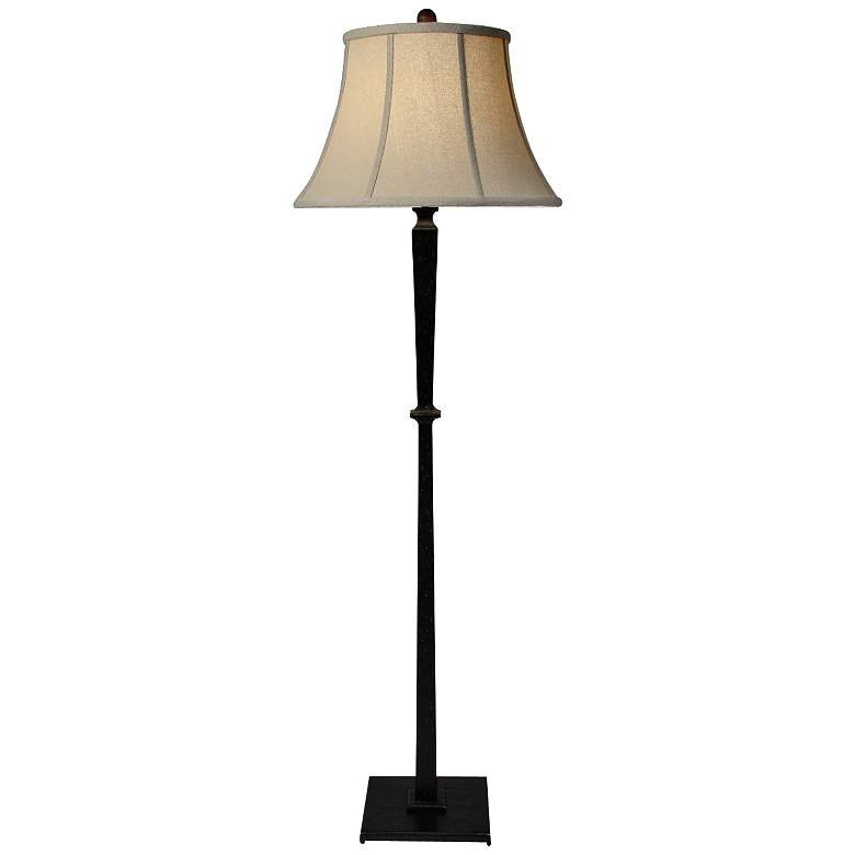 Natural Light Round Up Floor Lamp with Hopsack Bell Shade