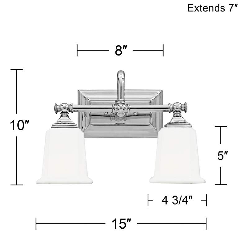 Nicholas Collection Polished Chrome 15" Wide Bathroom Light