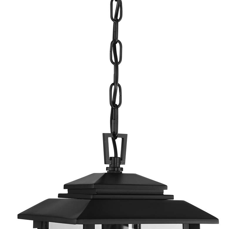 North House 17" High Matte Black and Glass Outdoor Hanging Light
