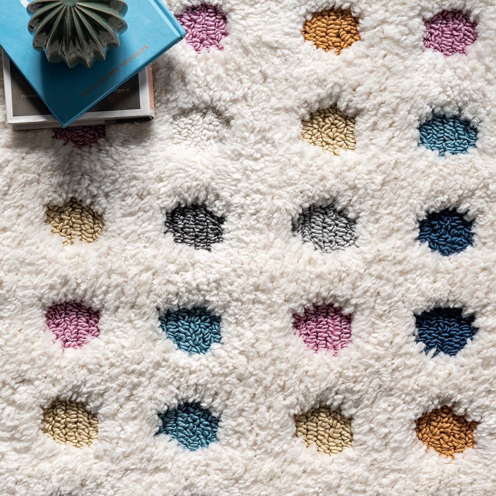 Behati High-Low Polka Dot Tassel Area Rug