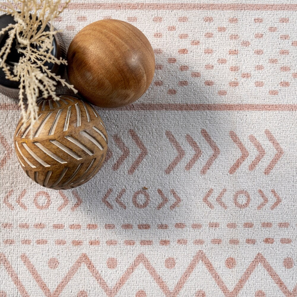 Calia Machine Washable Aztec Bands Area Rug