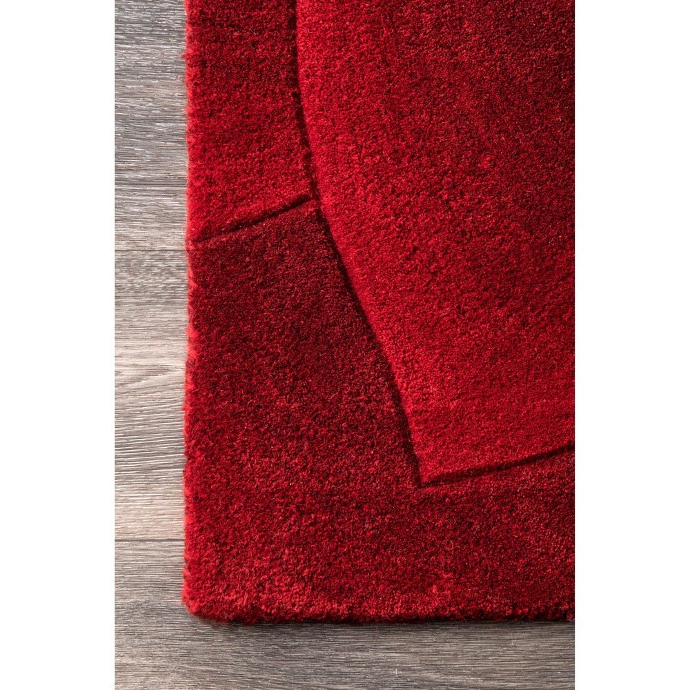 Premium Handmade Red Floral Wool Soft Area Rugs