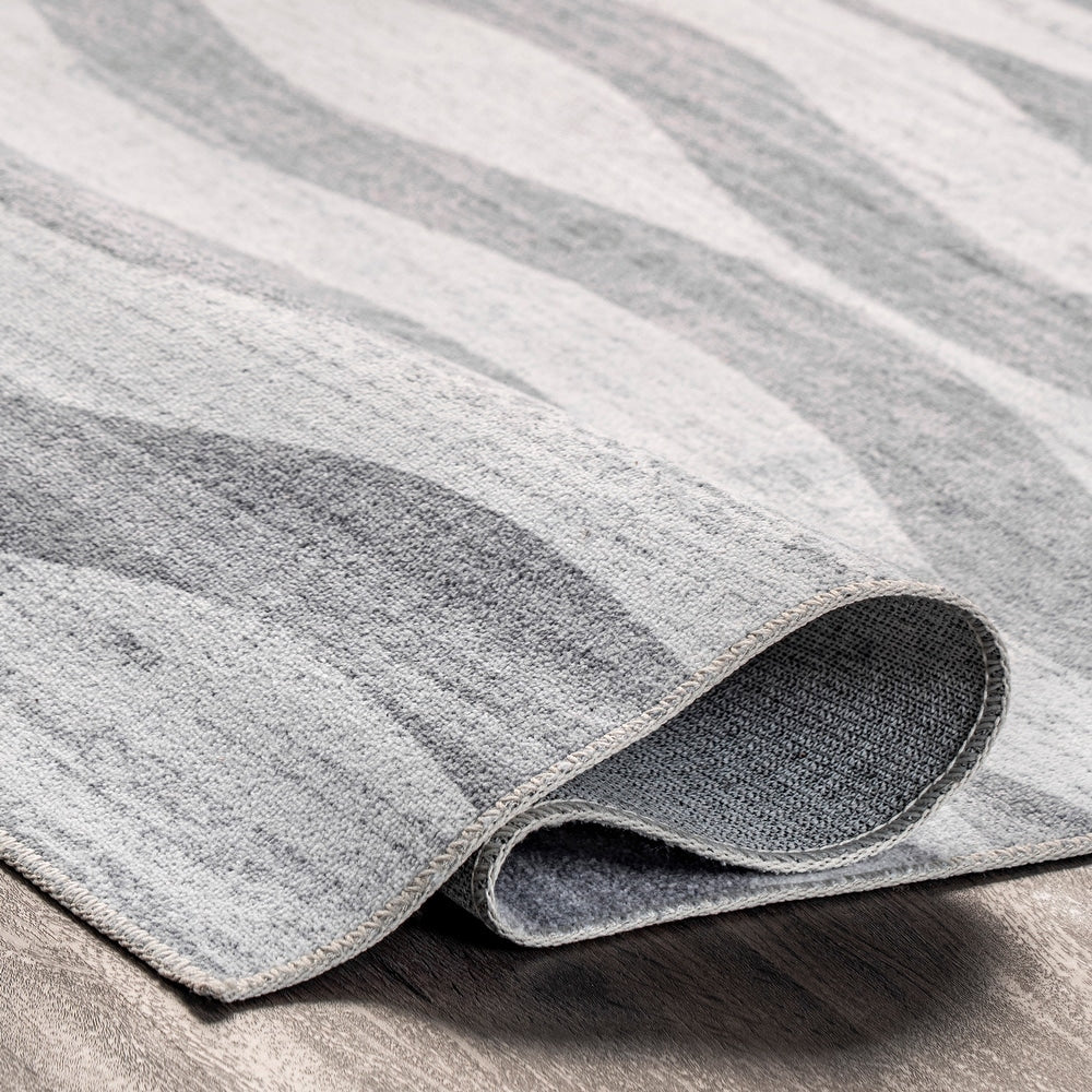 Kami Abstract Curves Machine Washable Area Rug