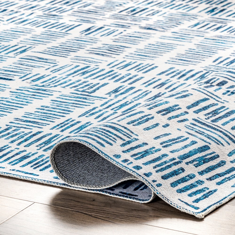 Mitzi Abstract Lines Machine Washable Area Rug