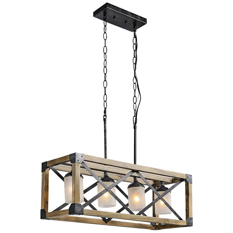 Obilla 27 1/2" Wide Black 4-Light Island Chandelier