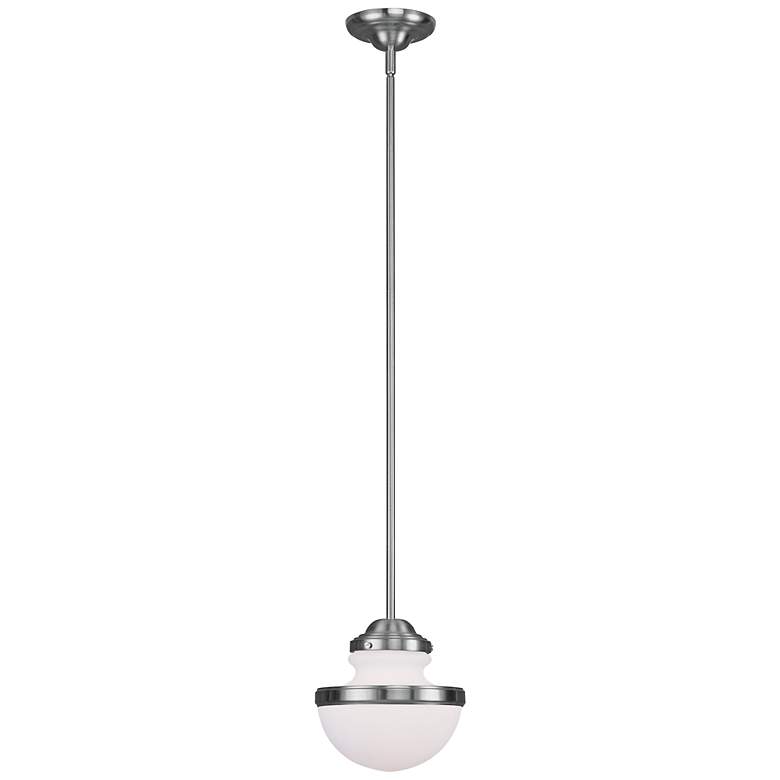 Oldwick 8" Wide Brushed Nickel Mini Pendant