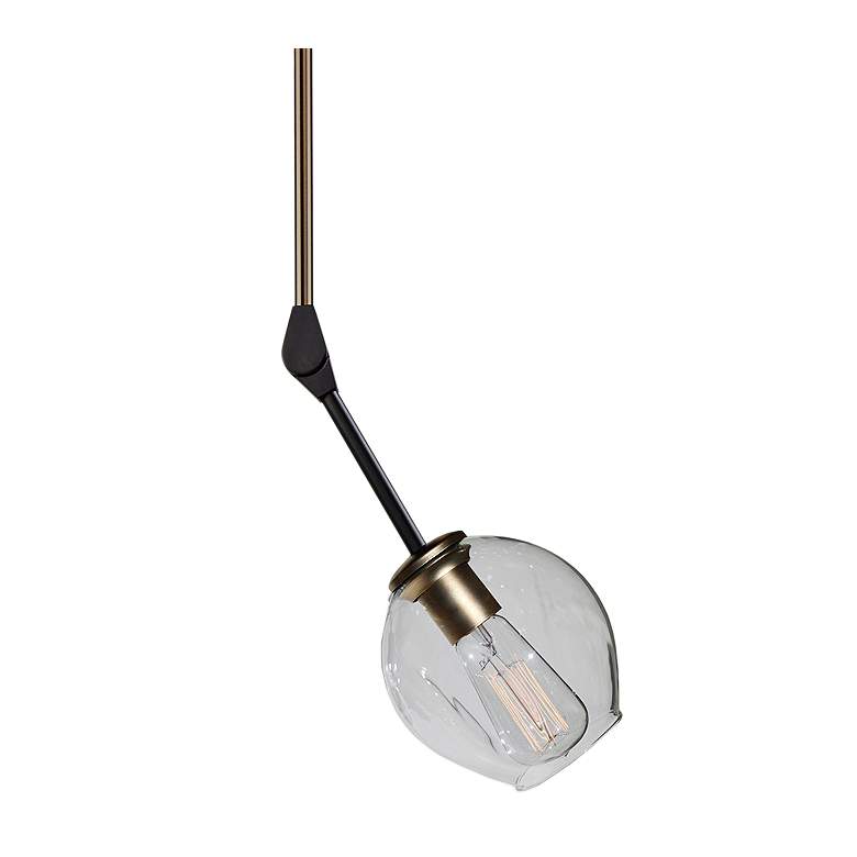 Organic 6 1/4" Wide Black and Vintage Brass Mini Pendant