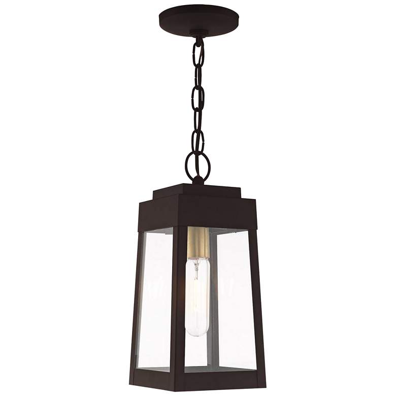 Oslo 6 1/4"W Satin Outdoor Lantern Mini Pendant Light