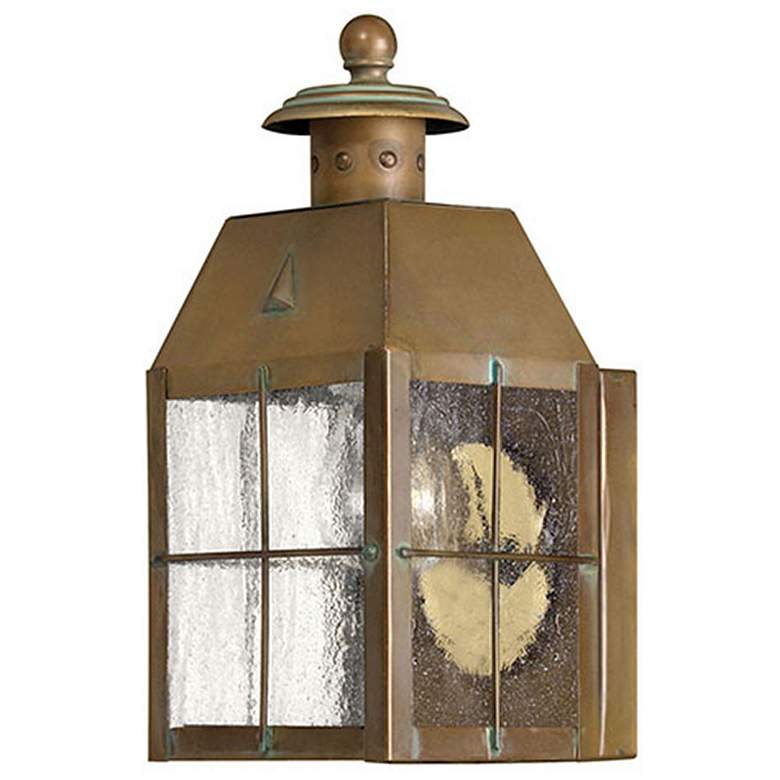 Outdoor Nantucket-Small Wall Mount Lantern-Aged Brass