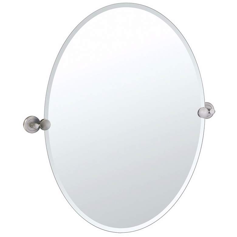 Gatco Latitude II Black 23 1/2" x 26 1/2" Oval Wall Mirror