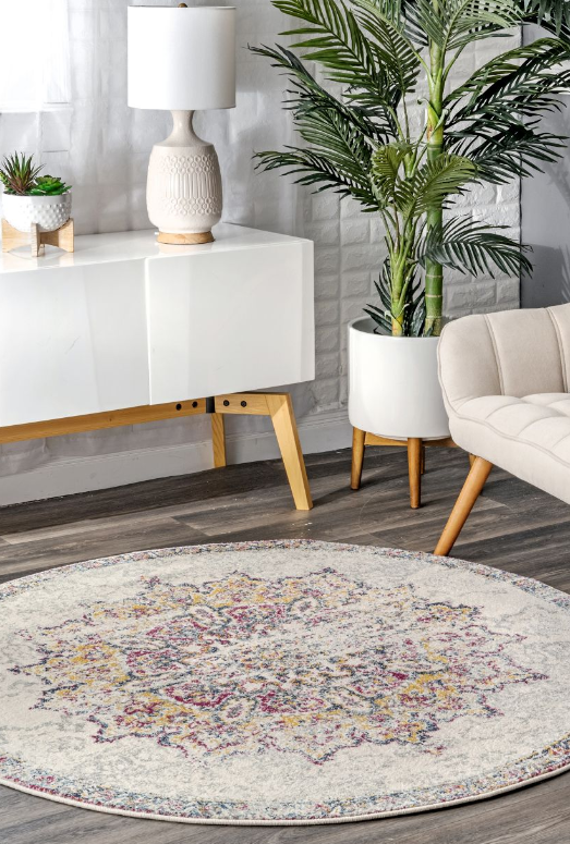 Vintage Persian Floral Pink Soft Area Rug