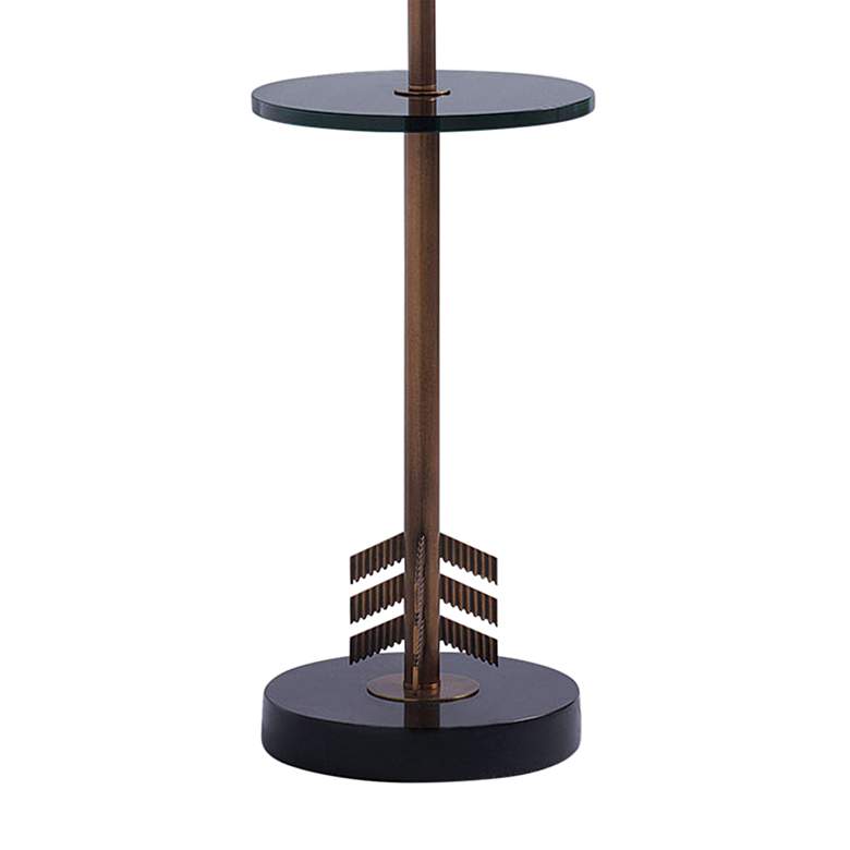 Port 68 Franco Brass and Black Floor Lamp with Tray Table