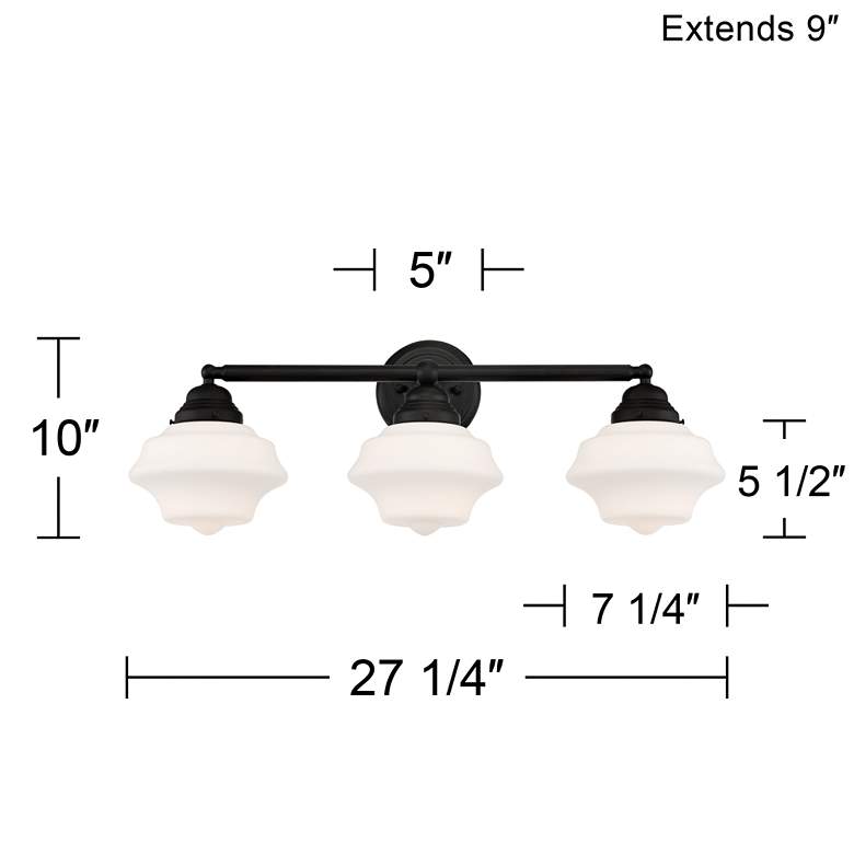 Astrid 27 1/4" Wide Black 3-Light Bath Light