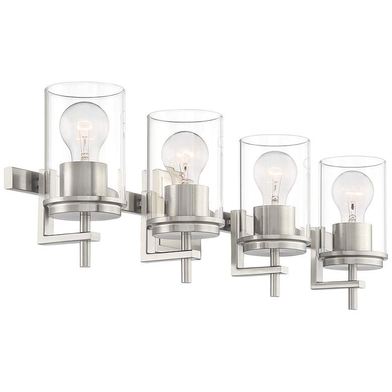 Possini Euro Cara 29" Wide Brushed Nickel 4-Light Bath Light
