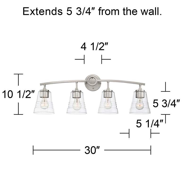 Possini Euro Daniel 30" Wide Satin Nickel 4-Light Bath Bar Light