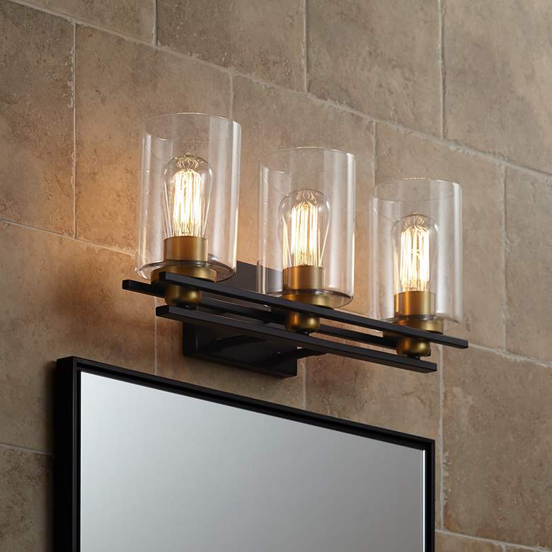 Possini Euro Demy 20"W Bronze and Gold 3-Light Bath Light