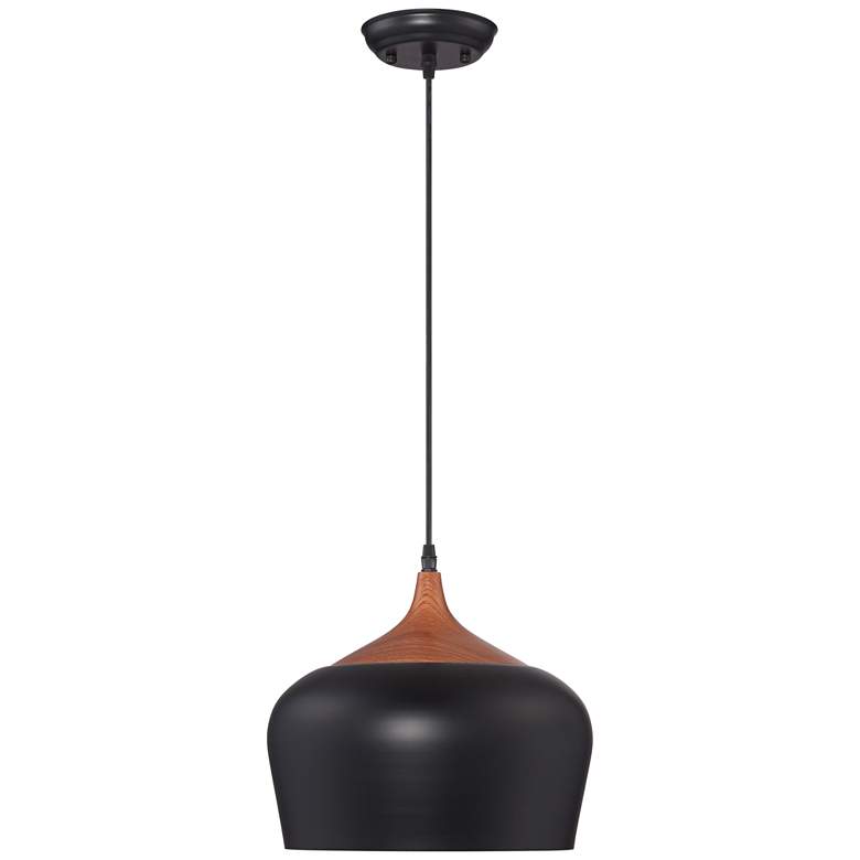Possini Euro Felton 11 1/2"W Faux Wood Mini Pendant