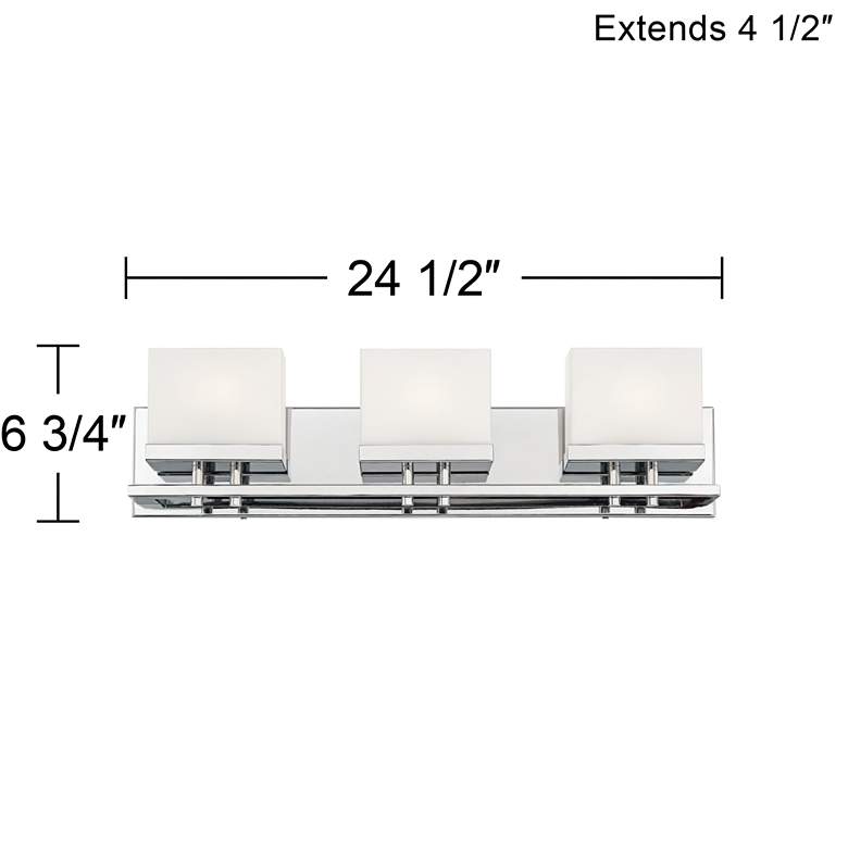 Possini Euro Gareth 24 1/2"W Chrome and Glass Bath Light