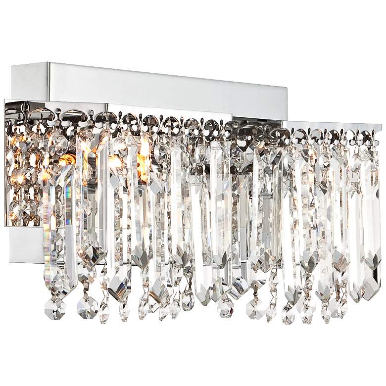 Possini Euro Hanging Crystal 16 1/2" Wide Chrome Bath Light