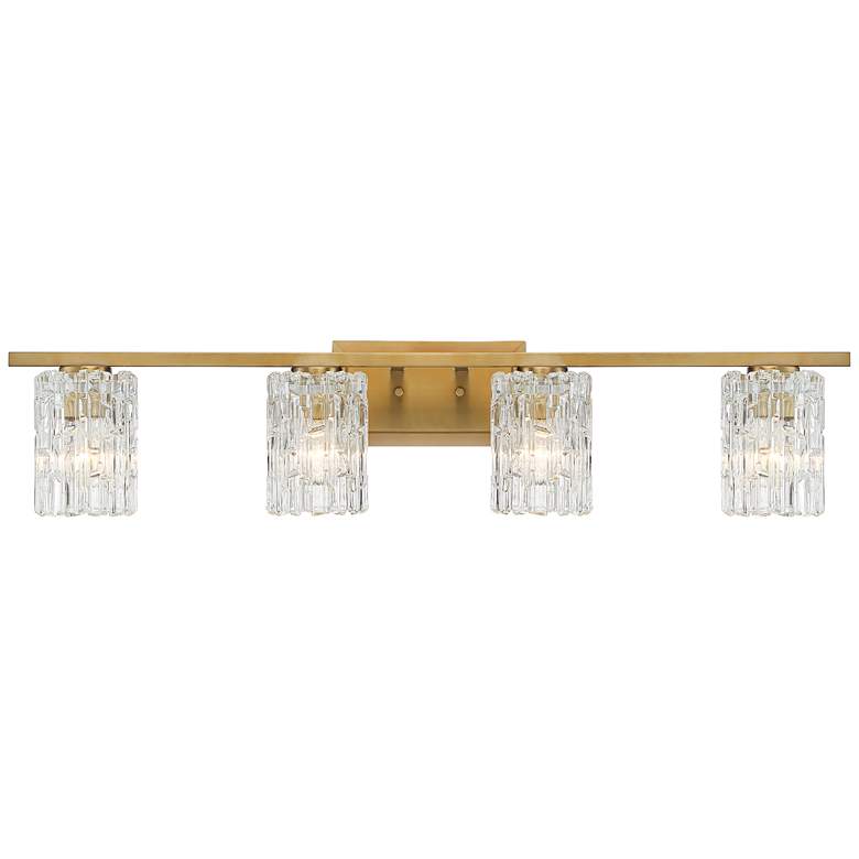 Possini Euro Icelight 36"W Ice Glass and Warm Brass Bath Light