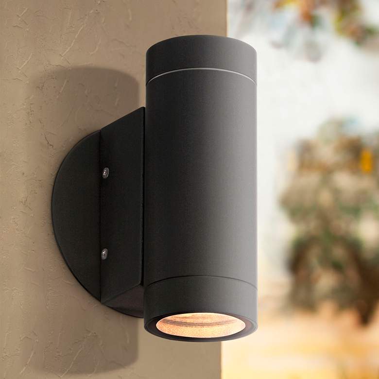 Possini Euro Matte Black Up and Down Wall Light