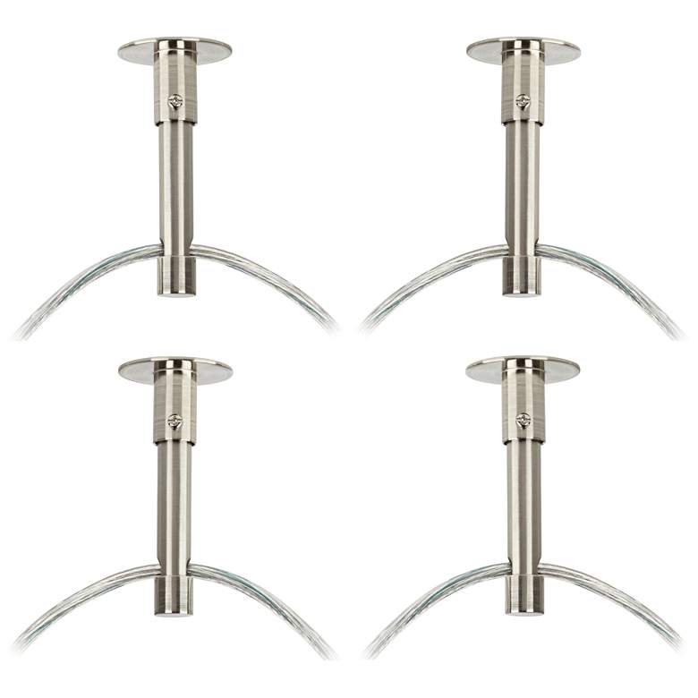 Possini Euro Silver Line Brushed Nickel 4-Light Swag Pendant