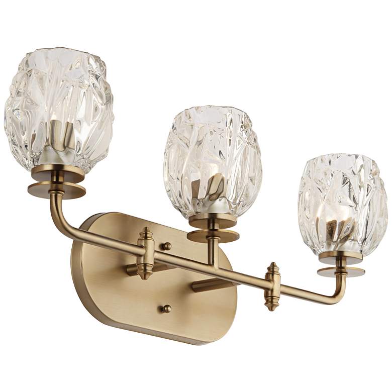 Possini Euro Tulip Glass 22 1/2"W Brass 3-Light Bath Light