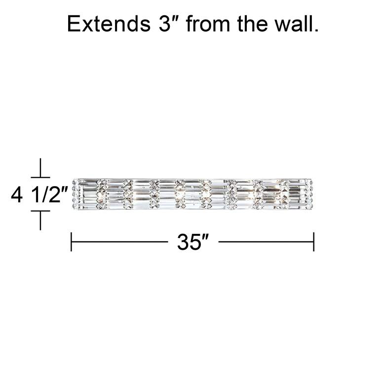 Possini Euro Vivienne 35" Wide Chrome and Crystal Bath Light