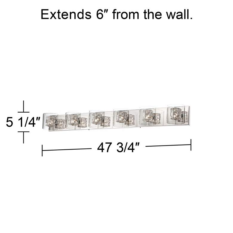 Possini Euro Wrapped Wire 47 3/4" Wide Modern Chrome Bathroom Light