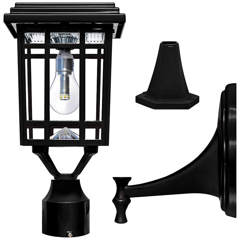 Prairie 14" High Black Solar LED Outdoor Post Light
