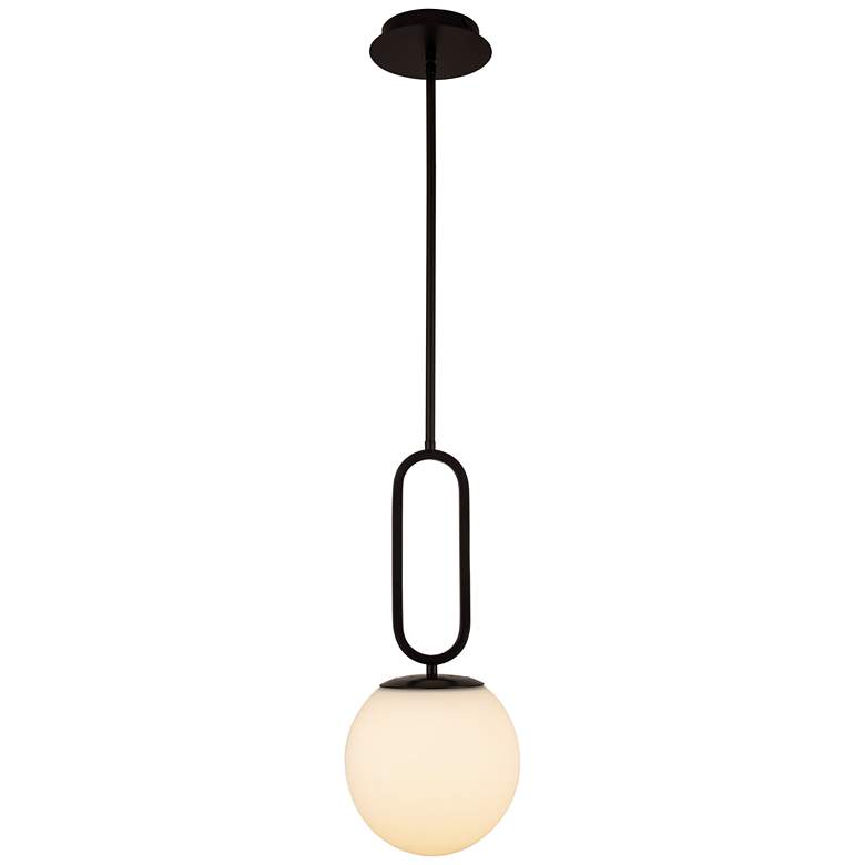 Prospect 9 3/4"W Opal Glass Matte Black Mini Pendant Light