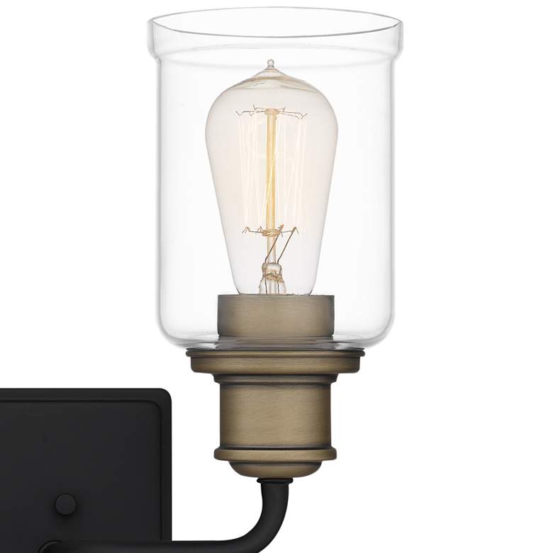 Quoizel Cox 14 1/4" Wide Matte Black And Bronze Bath Light