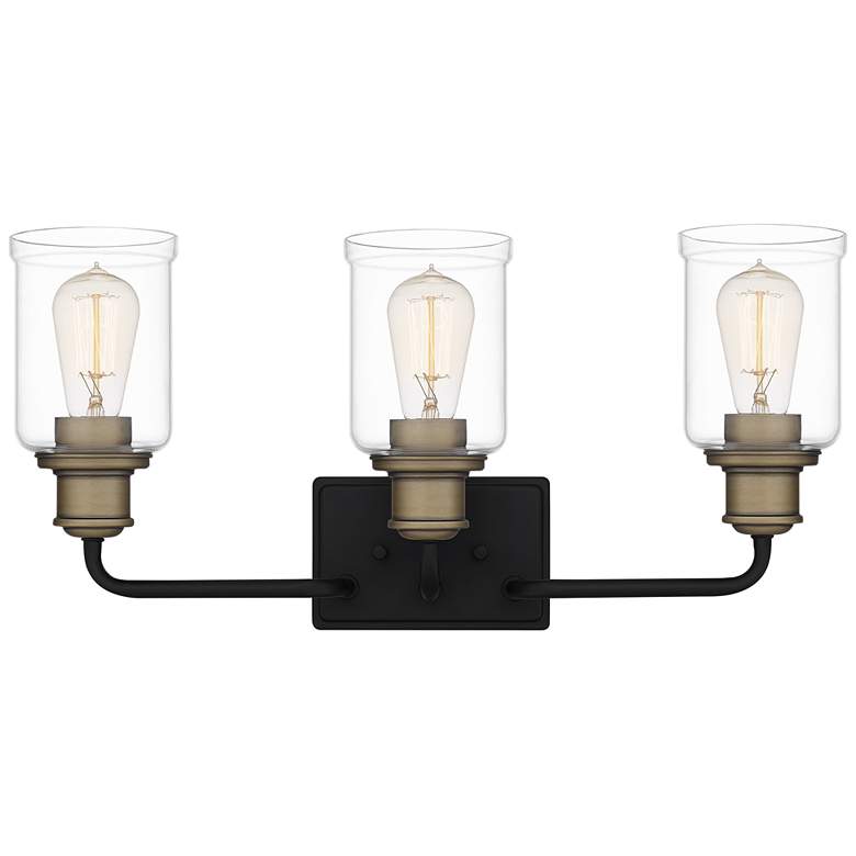 Quoizel Cox 22" Wide Matte Black And Bronze Bath Light