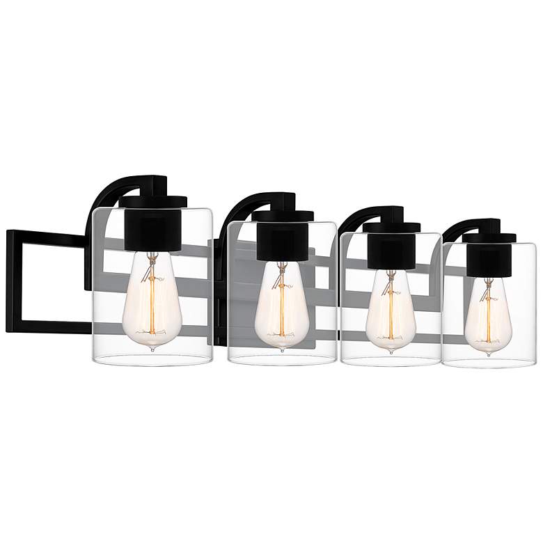 Quoizel Lansdowne 32" Wide Matte Black 4-Light Bath Light