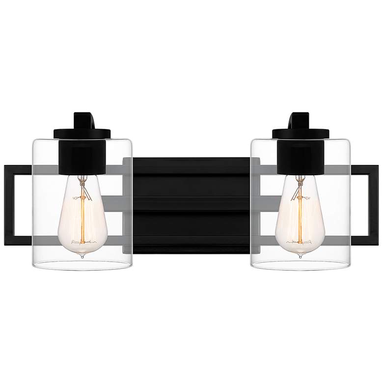 Quoizel Lansdowne 7 1/4"H Matte Black 2-Light Wall Sconce