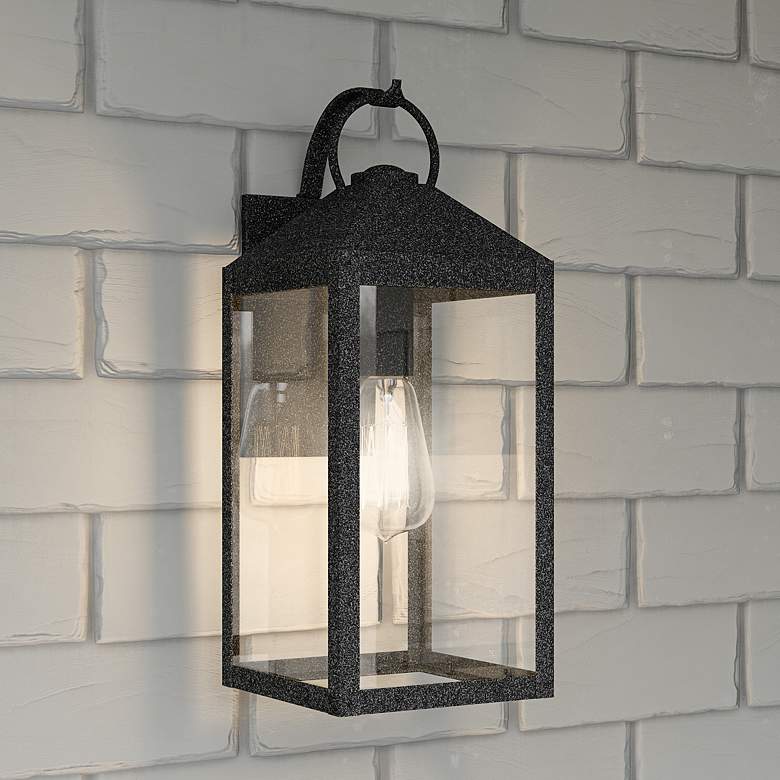 Quoizel Thorpe 15" High Mottled Black Outdoor Wall Light