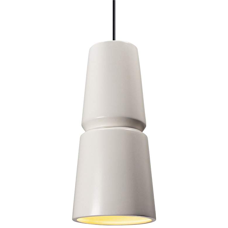 Radiance Small Cone 6" Wide Matte White Ceramic Mini Pendant