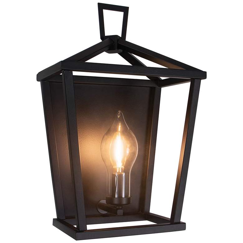 Regina Andrew Hampton 17 1/2" High Black Outdoor Wall Light