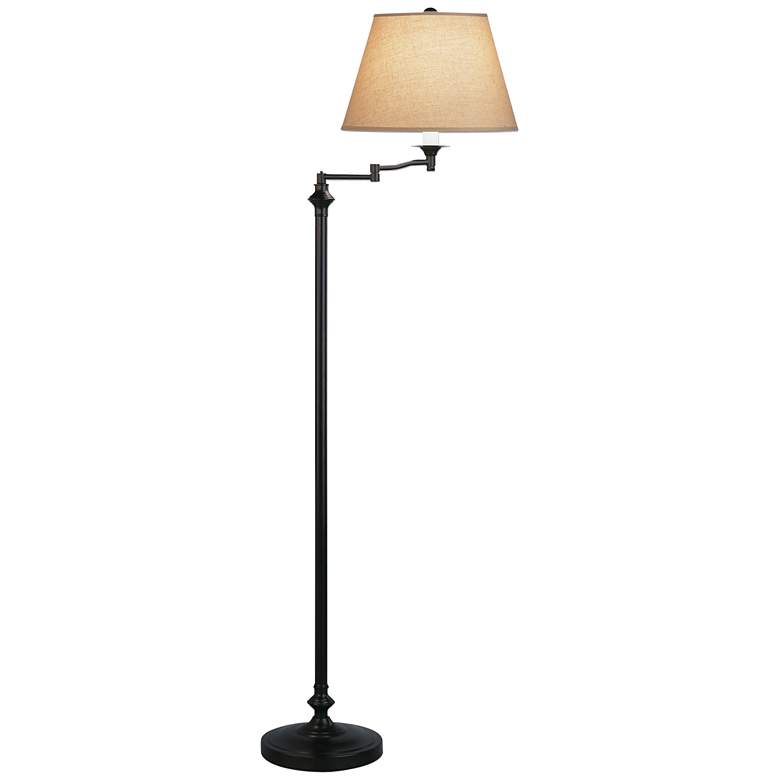 Robert Abbey Wilton Floor Lamp 60" Swing Arm Antique Rust w/Shade
