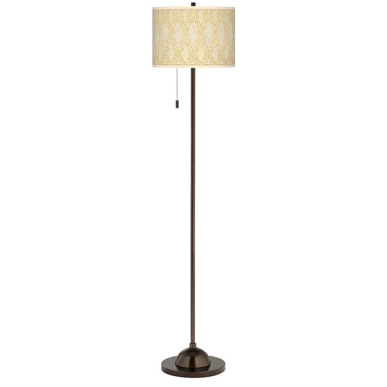 Roman Pebbles Giclee Glow Bronze Club Floor Lamp