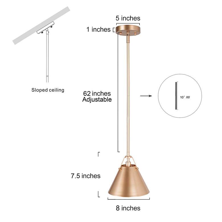 Sano 8" Wide Gold Mini Pendant Light