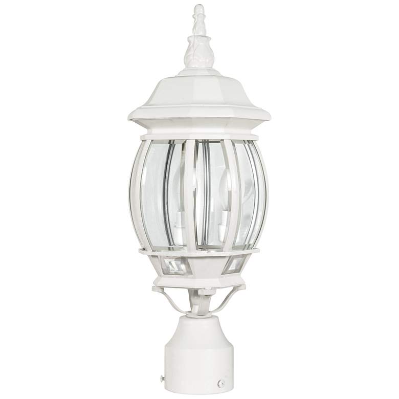 Satco Central Park 21" High White 3-Light Outdoor Post Light