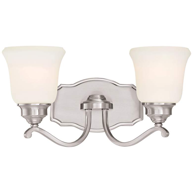 Savannah Row 18" Wide Brushed Nickel 2-Light Bath Light