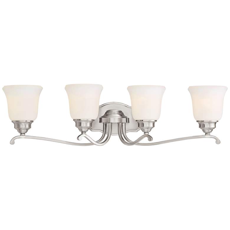 Savannah Row 31" Wide Brushed Nickel 4-Light Bath Light