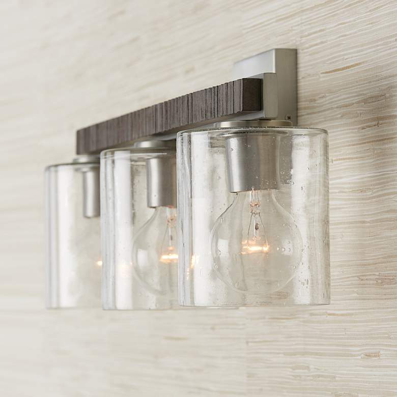 Sawyer 23 3/4"W Matte Nickel Carbon Gray 3-Light Bath Light