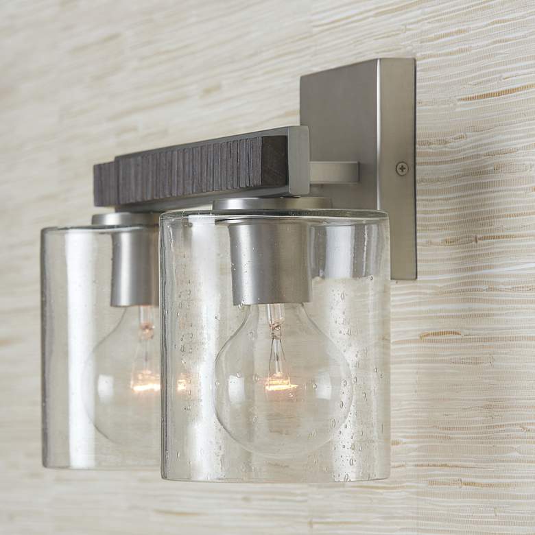 Sawyer 9 1/4"H Matte Nickel Carbon Gray 2-Light Wall Sconce