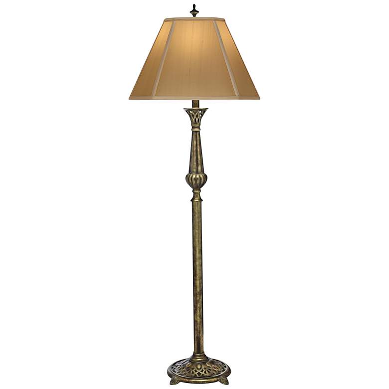 Stiffel Amber Tortoise Shell Traditional Floor Lamp