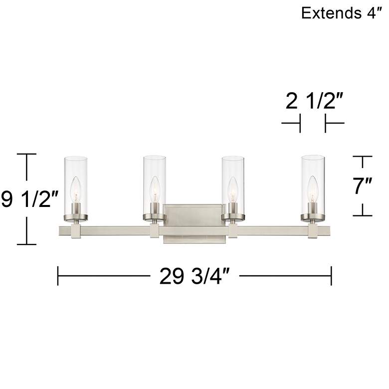 Stiffel Aron 29 3/4" Wide Brushed Nickel 4-Light Bath Light