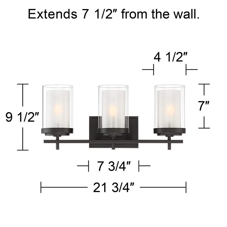 Stiffel Sannah 21 3/4"W Double Glass Bronze Bath Light